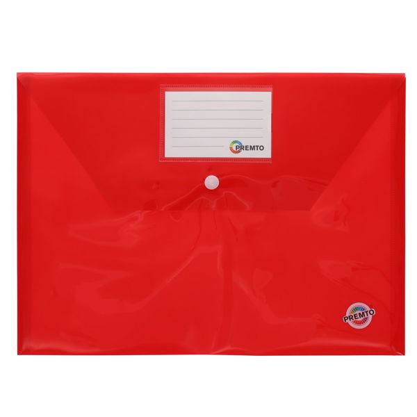 Premto A4 Button Document Wallets - Assorted Pack of 5