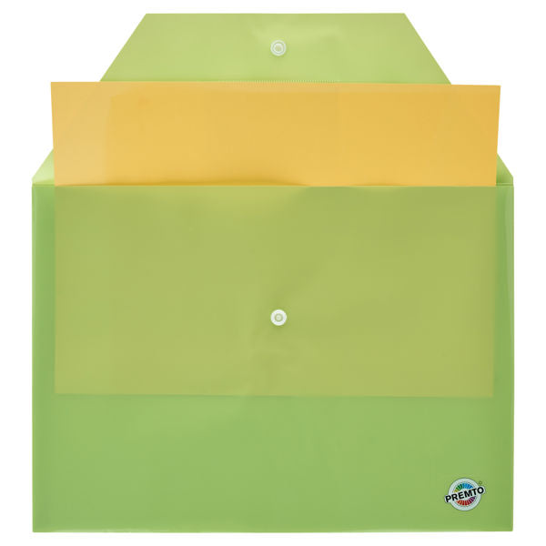 Premto A4 Button Document Wallets - Assorted Pack of 5