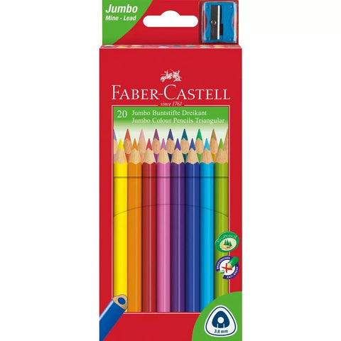 Faber-Castell Jumbo Triangular Junior Colouring Pencils - Pack 20