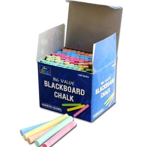 Big Value Blackboard Chalk 100 Box - Assorted Colours