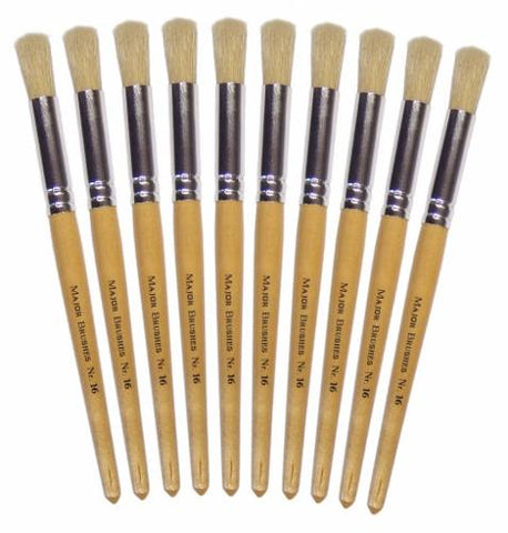Paint Brushes - Round Tip Short Handle Pack of 10 - Large