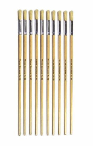 Paint Brushes - Round Tip Long Handle Pack of 10 - Medium