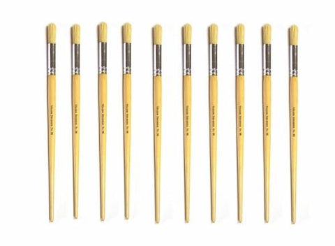 Paint Brushes - Round Tip Long Handle Pack of 10 - Large