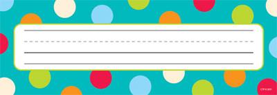 Desk Top Name Plates - Dots on Turquoise Pack of 36