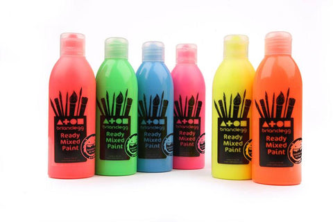 Ready Mixed Paint 300ml - Fluorescent Colours Set of 6