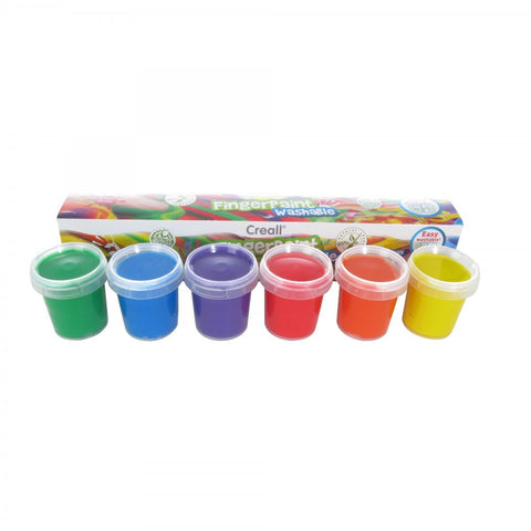 Creall® Washable - Fingerpaint 50ml - Assorted Colours Set of 6