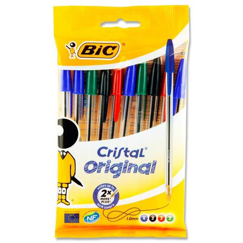 Bic Cristal Original Biros Assorted Pack 10