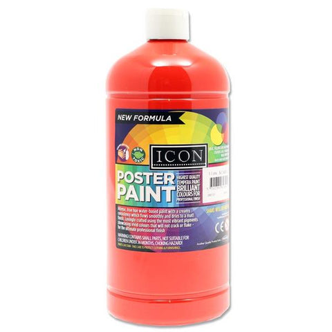 Icon Art Poster Paint 1 Litre - Scarlet