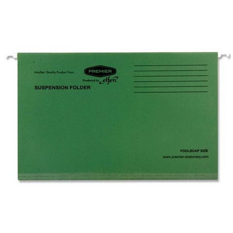 Premier Foolscap Suspension File - Dark Green Box 50