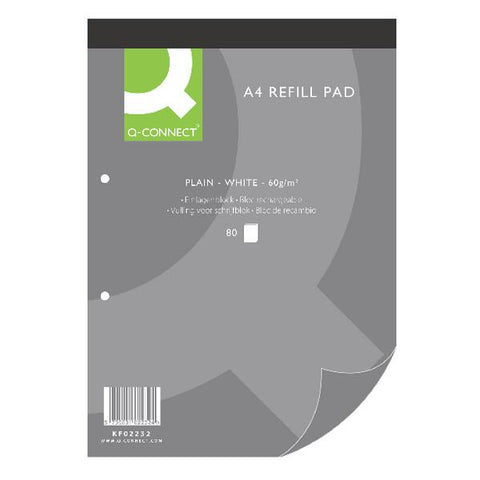 Q-Connect Plain A4 Refill Pad 80 leaf (Pack of 10) KF02232