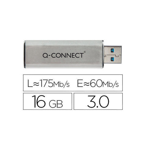 Q-Connect Silver/Black USB 3.0 Slider 16Gb Flash Drive 43202005 KF16369
