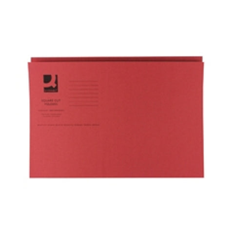 Q-Connect Square Cut Folder Lightweight 180gsm Foolscap Red (Pack of 100)