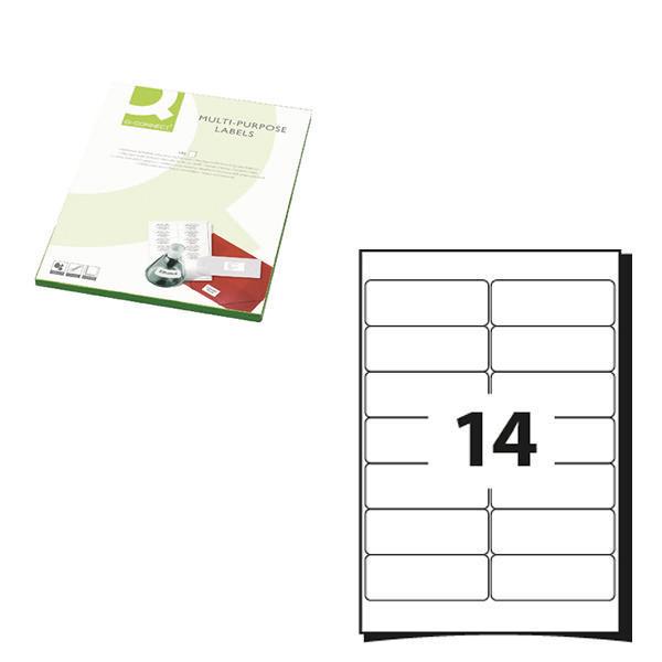 Q-Connect White Multipurpose Label 99.1 x 38.1mm 14 Per Sheet Pack of 1400 KF26054