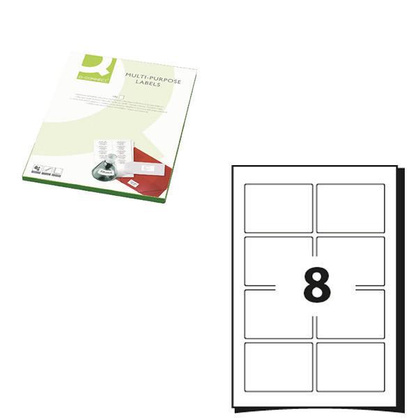 Q-Connect White Multipurpose Label 99.1 x 67.7mm 8 Per Sheet Pack of 800 KF26055