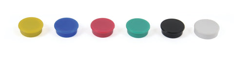 Magnets - Assorted Colours - 24mm Pack of 6