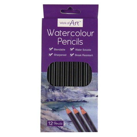 Work of Art Watercolour Pencils - 12 Pack
