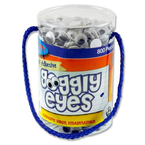 Crafty Bitz Tub 800 Self Adhesive Goggly Eyes - 12mm