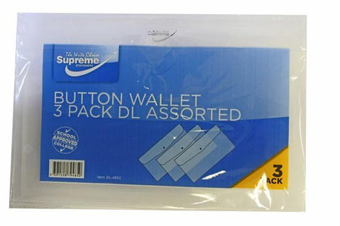 Button Wallet - DL Clear - Pack of 3