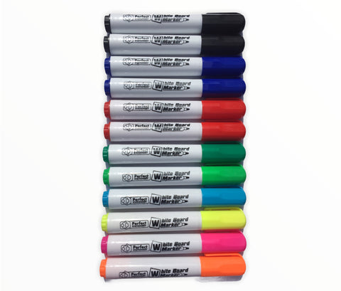 Perfect Whiteboard Markers Assorted Bright Colours Pack 12
