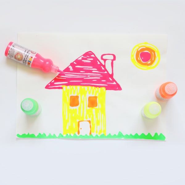 Primo Premium Ready Mixed Paint Set - 4 Fluorescent & 4 Metallic