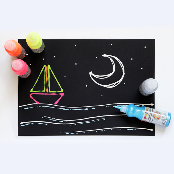 Primo Premium Ready Mixed Paint Set - 4 Fluorescent & 4 Metallic