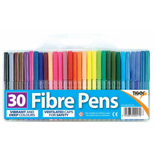 Tiger Fibre Tip Pens Wallet 30