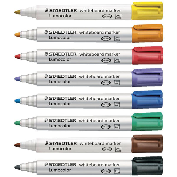 Staedtler Lumocolor Whiteboard Markers Assorted Colours Box of 8 Bullet Tip