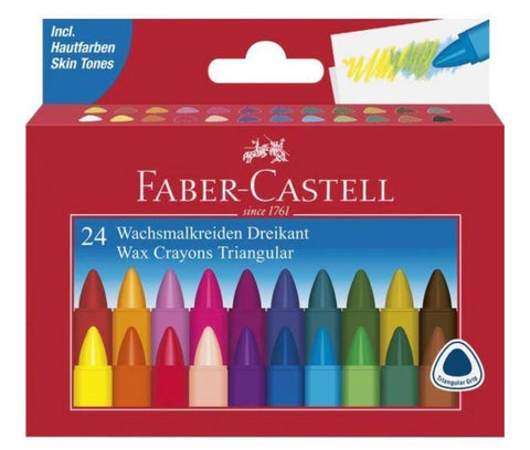 Faber Castell Triangular Wax Crayons Box 24