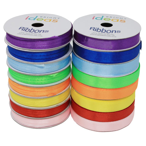 Assorted Satin Ribbons 120m Pack 16