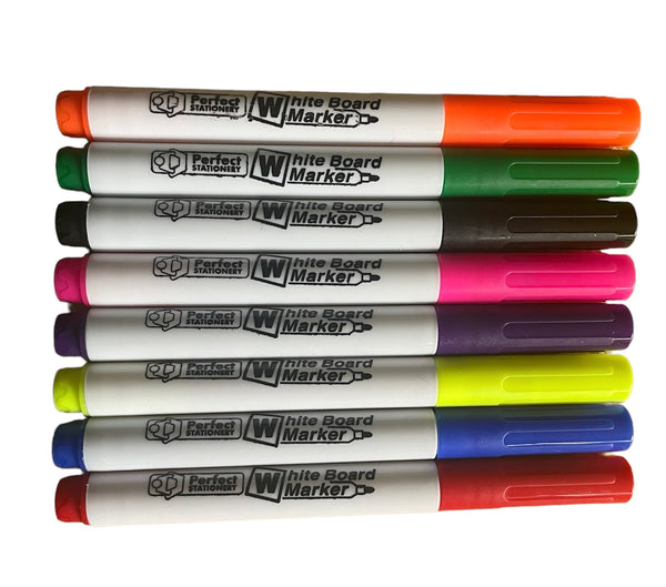 Whiteboard Markers Assorted 8 Pack - Slim Barrel