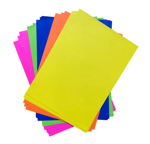 A3 Fluorescent Card 160gsm Pack 15 Assorted Colours