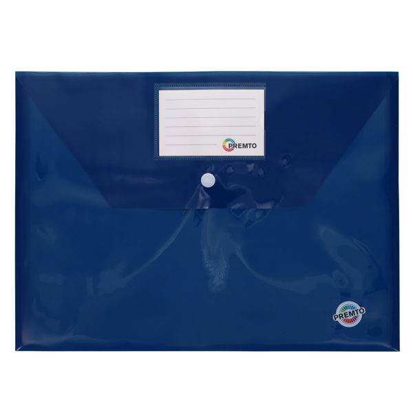 Premto A4 Button Document Wallets - Assorted Pack of 5