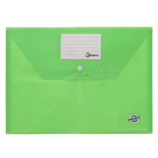 Premto A4 Button Document Wallets - Assorted Pack of 5