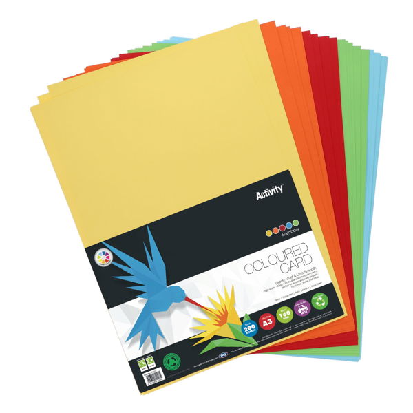 Premier Activity A3 160gsm Card 200 Sheets - Rainbow