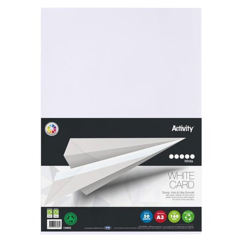 A3 Premier Activity Card 50 Sheets 160gm - White