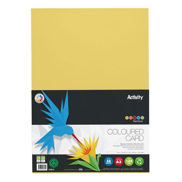 A3 Premier Activity Card 50 Sheets 160gm - Assorted Rainbow