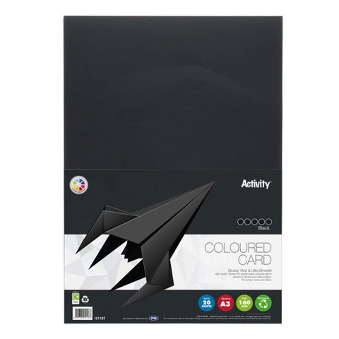 A3 Premier Activity Card 20 Sheets 160gm - Black
