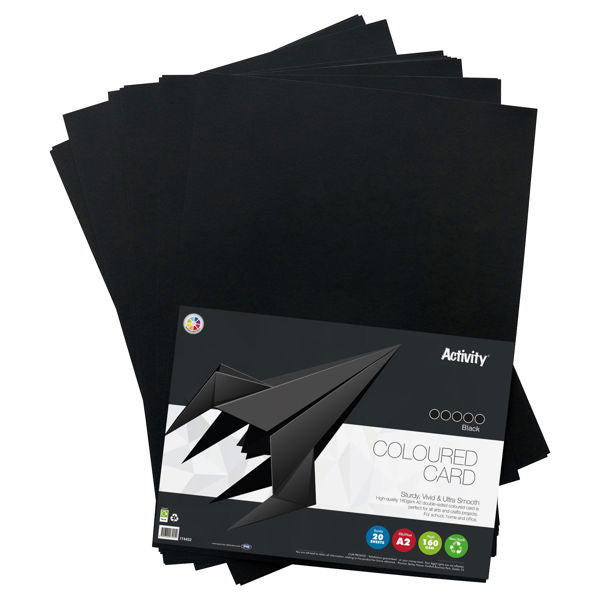 A2 Premier Activity Black Card 20 Sheets 160gm