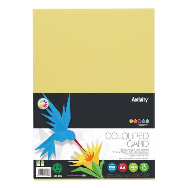 A4 Assorted Activity Card 250 Sheets 160gm - Rainbow