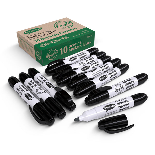 Show-me Teacher Whiteboard Markers Box 10 Black