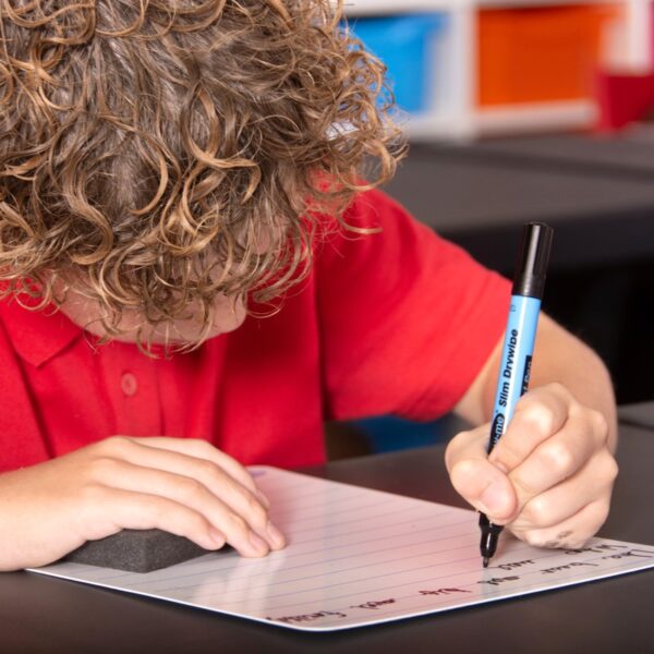 Show-me Pupils Slim Barrel Drywipe Pens Fine Tip Class Pack of 100 Black