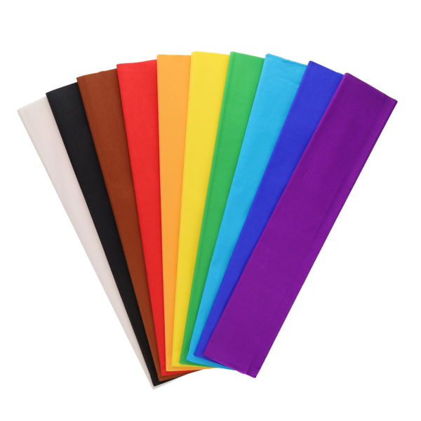 Icon Craft Assorted Colour Crepe Paper - 10 Pack