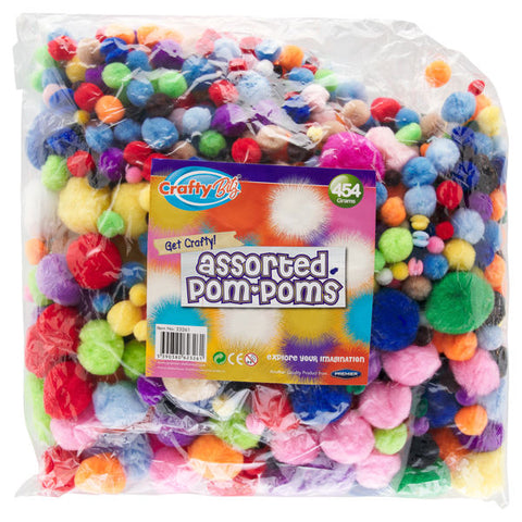 Crafty Bitz Assorted Class Bag 454g Pom Poms