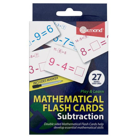 Mathematical Flash Cards - Subtraction Pack 27