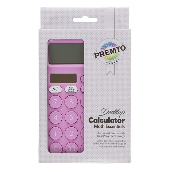 Premto 12 Digit Desktop Calculator - Pastel Pink
