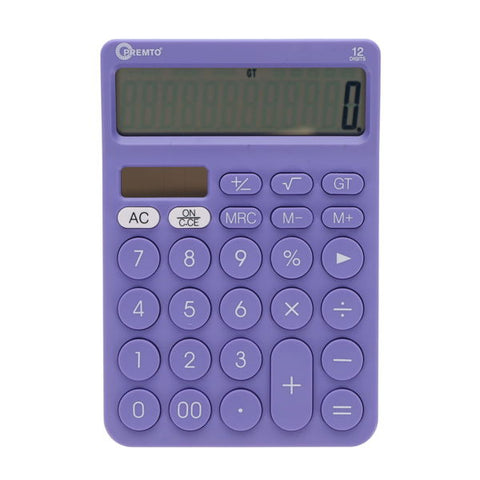 Premto 12 Digit Desktop Calculator - Pastel Purple