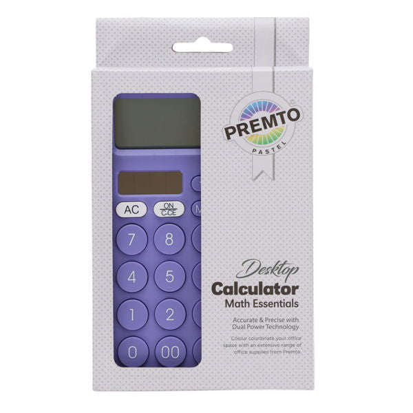 Premto 12 Digit Desktop Calculator - Pastel Purple