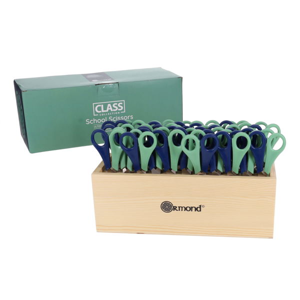 Ormond Class Collection Box of 32 School Scissors - Right And Left Handed