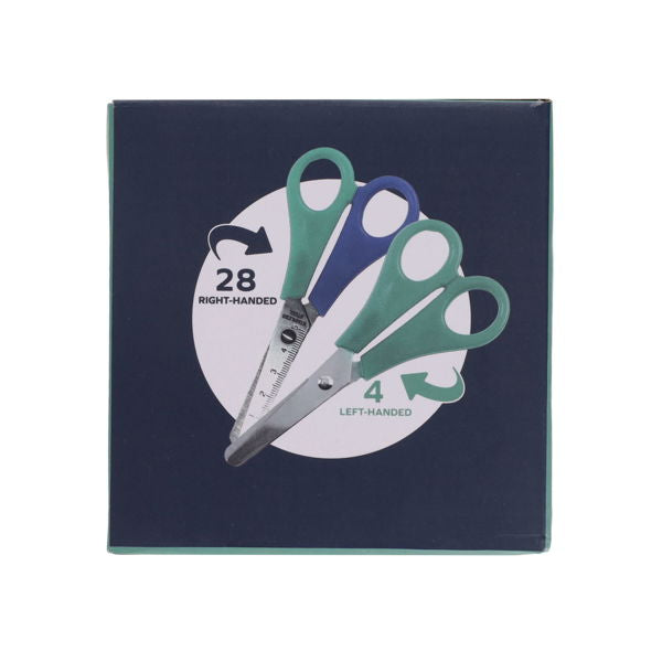 Ormond Class Collection Box of 32 School Scissors - Right And Left Handed