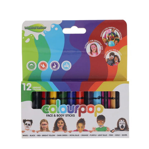 World of Colour Colourpop Face & Body Sticks Pack 12